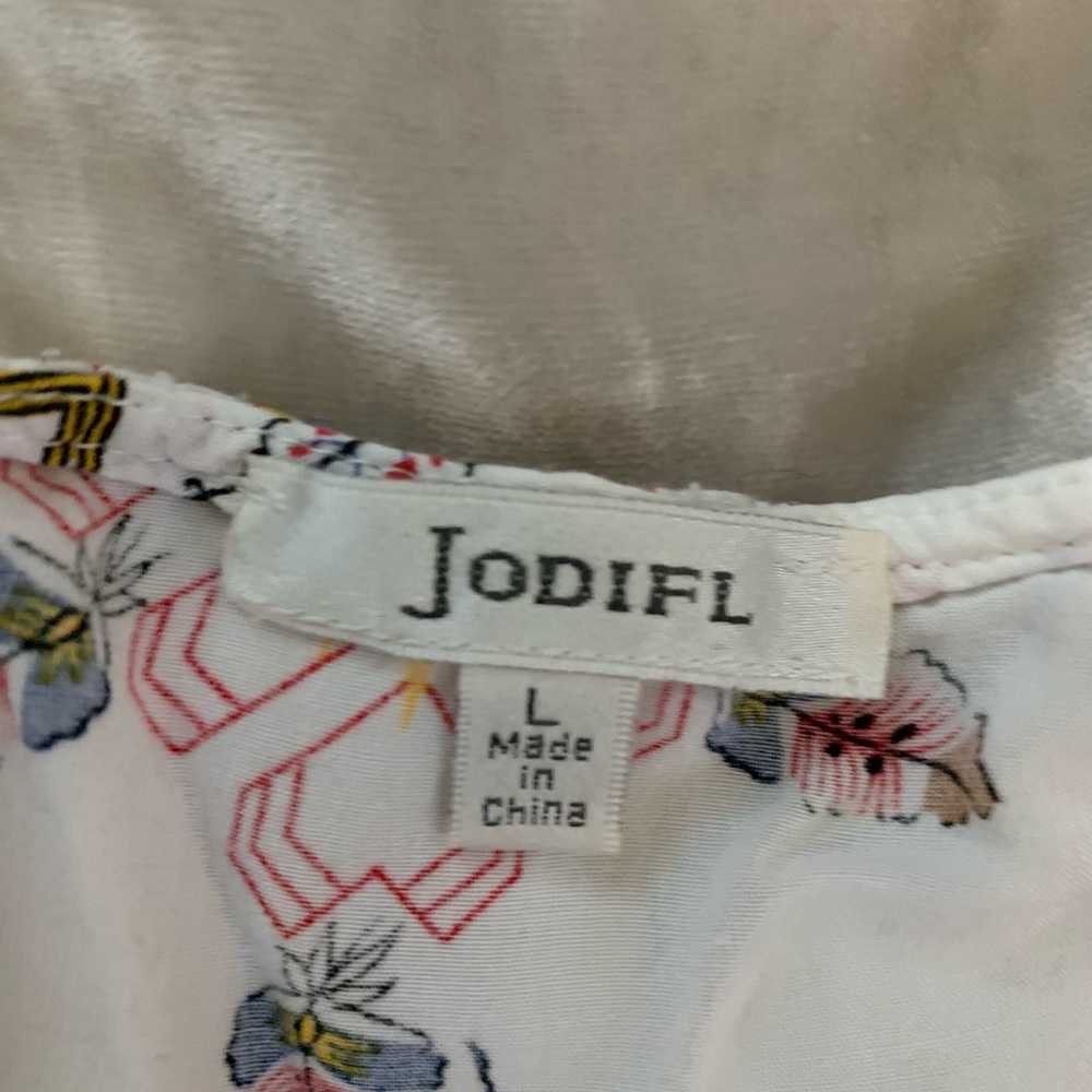 D O N A T E D Jodifl size large kimono coverup western print & tassels EUC - Picture 5 of 8